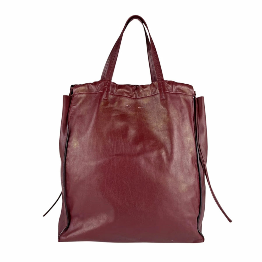 Celine Handbag Tote Bag Leather Burgundy Red